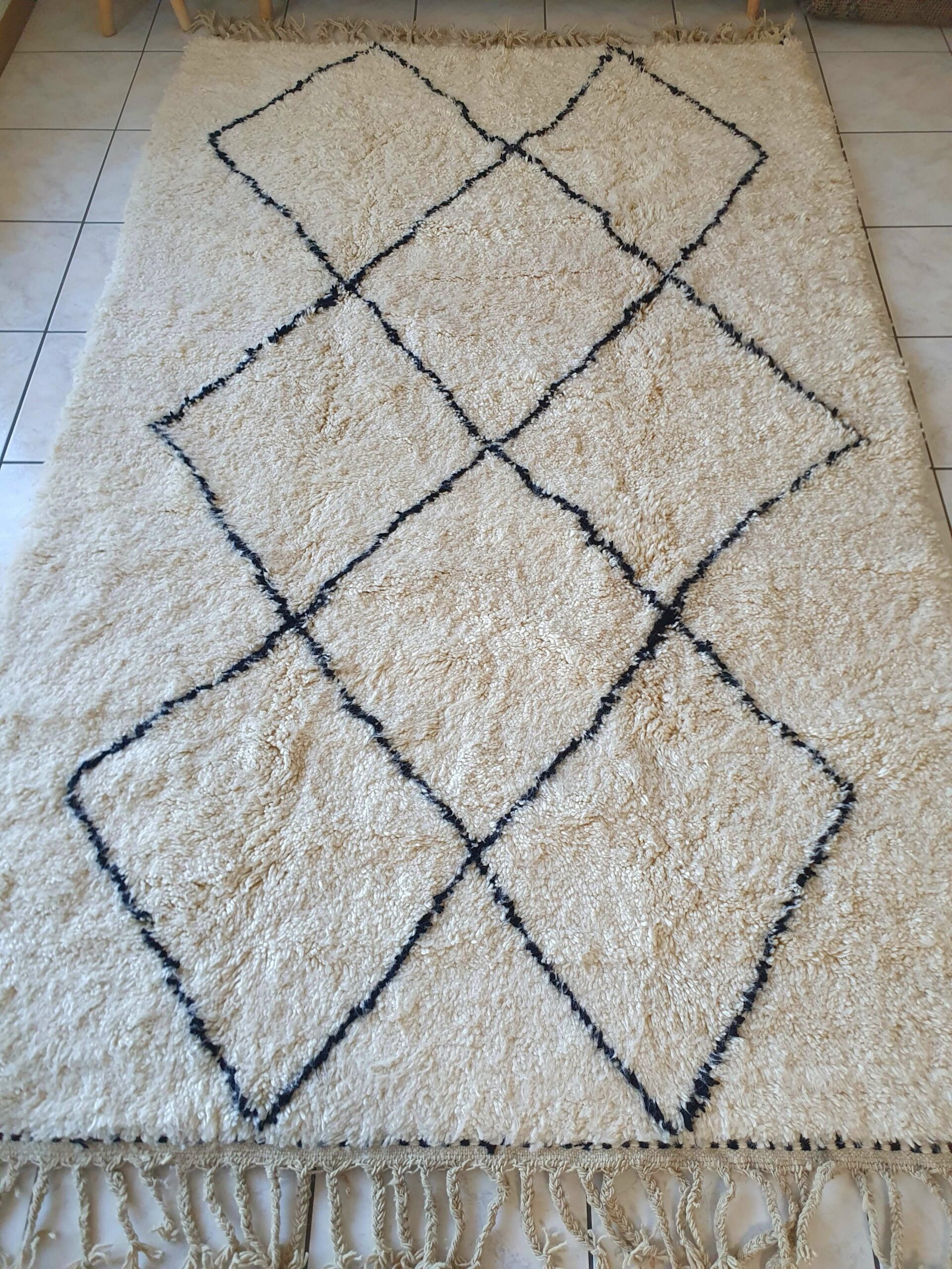 tapis berbère noir et blanc