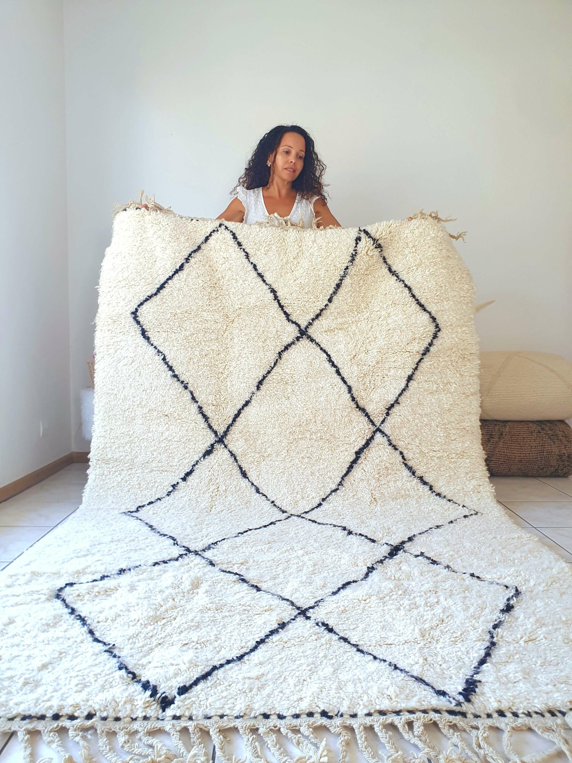 tapis berbère noir et blanc